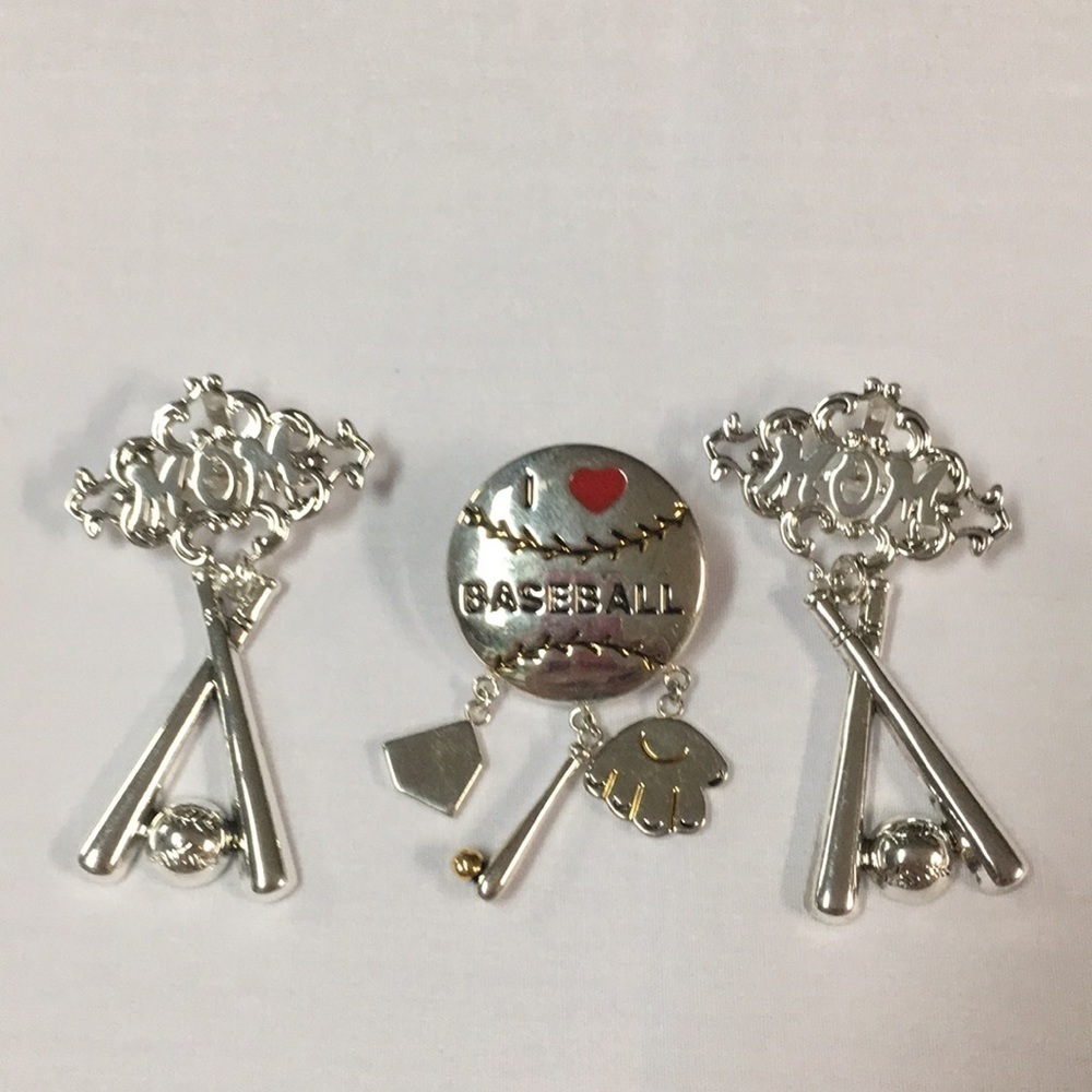Set of 3 Sports Themed Brooches (N)